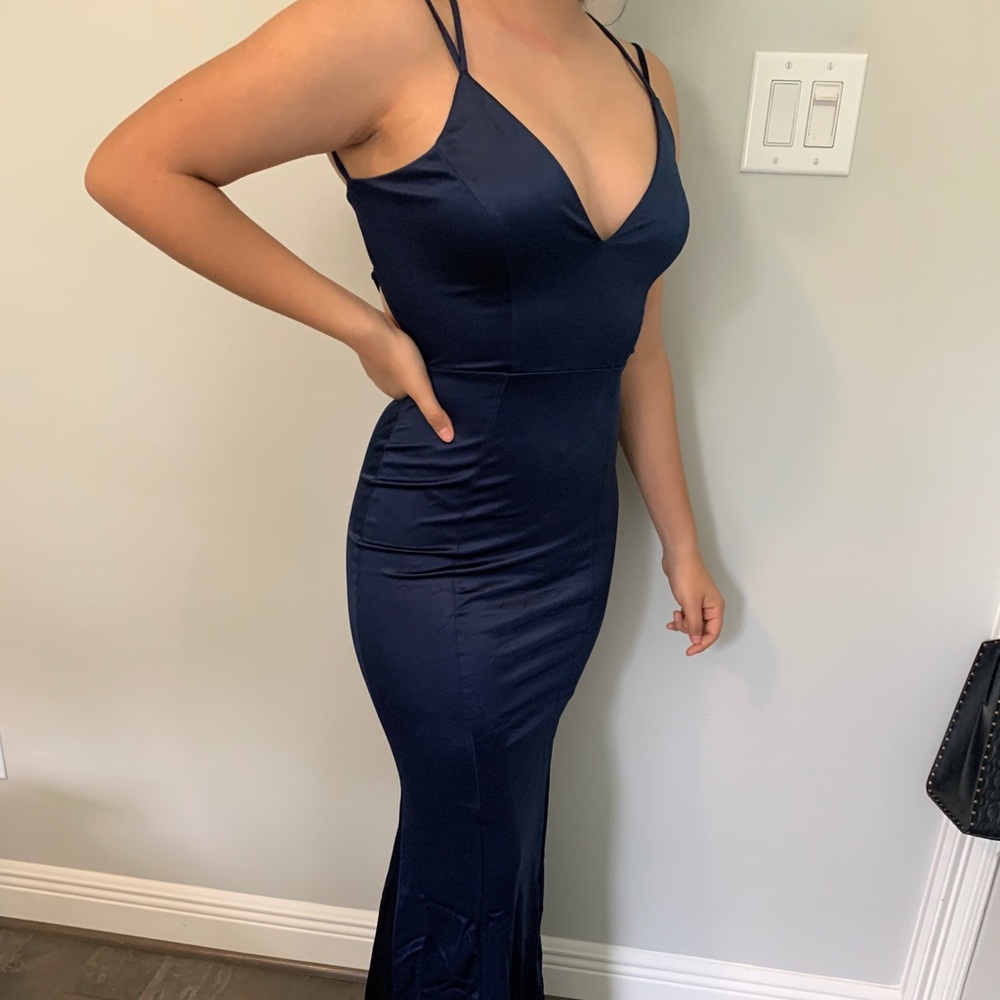 Silky Blue Long Dress